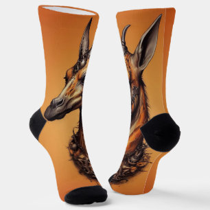 "Steampunk Safari: The Orange Giraffe Adventure" Socks
