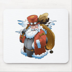 Steampunk Santa Christmas Vintage Style Mouse Pad