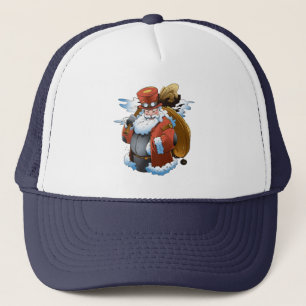 Steampunk Santa Christmas Vintage Style Trucker Hat