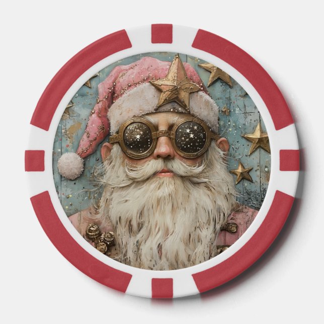 Steampunk Santa Claus  Poker Chips (Front)