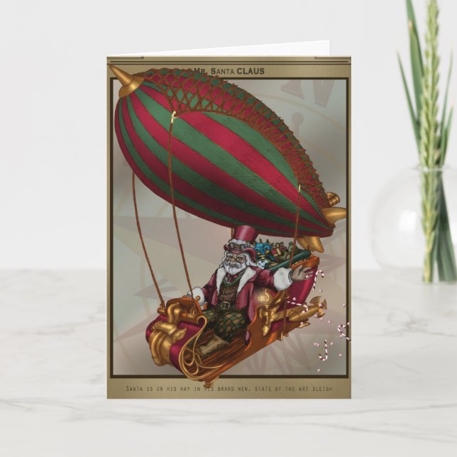 Steampunk Santa greeting card (Front)