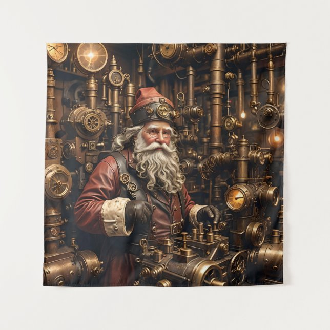 Steampunk Santa Tapestry (Front)
