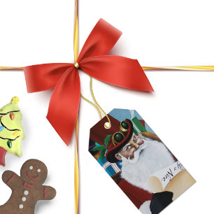 Steampunk Santa Victorian Christmas Fantasy Art Gift Tags