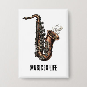 Steampunk Saxophone Music Is Life Vintage Jazz Pin