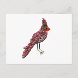Steampunk Science Fiction Cardinal Cadillac Bird Postcard