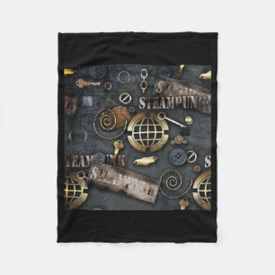 Steampunk, scrapbooking fleece blanket