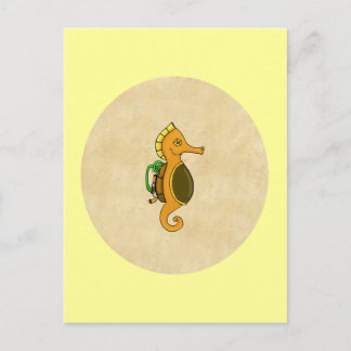 Steampunk Seahorse Postcard