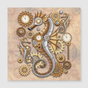 Steampunk Seahorse Vintage Surreal Art