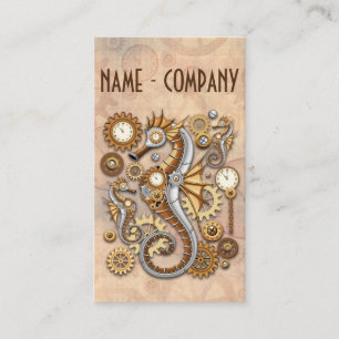 Steampunk Seahorse Vintage Surreal Art Business Card
