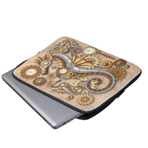 Steampunk Seahorse Vintage Surreal Art  Laptop Sleeve