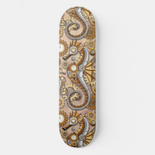 Steampunk Seahorse Vintage Surreal Art Skateboard