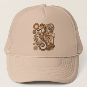 Steampunk Seahorse Vintage Surreal Art Trucker Hat