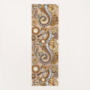 Steampunk Seahorse Vintage Surreal Art Yoga Mat
