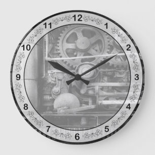 Steampunk - Serious Steel Large Clock