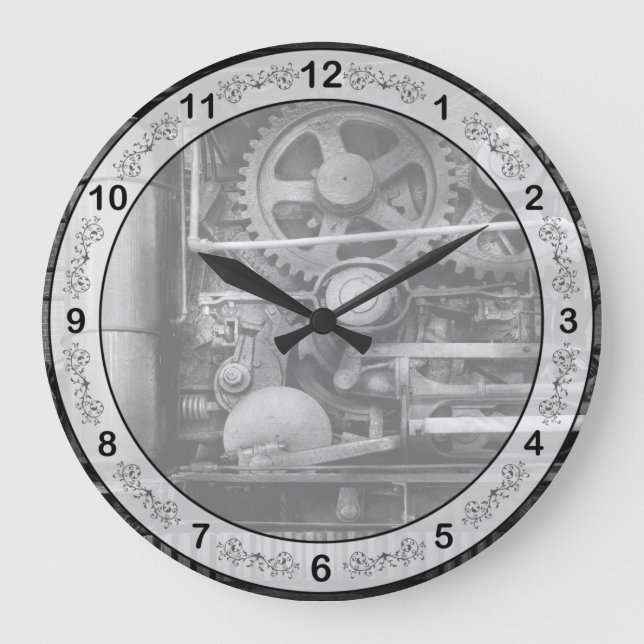 Steampunk - Serious Steel Large Clock (Front)