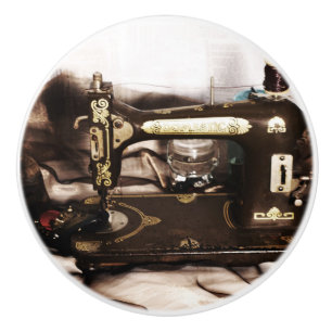 Steampunk Sewing Ceramic Knob