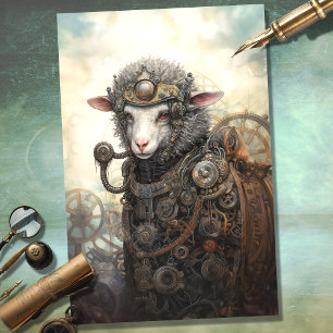 Steampunk Sheep 2 Decoupage Paper