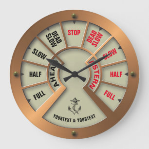 Steampunk Ship's Telegraph Chadburn Template Large Clock