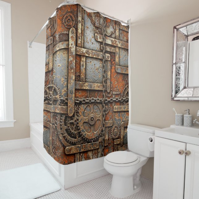 Steampunk Shower Curtain (In Situ)