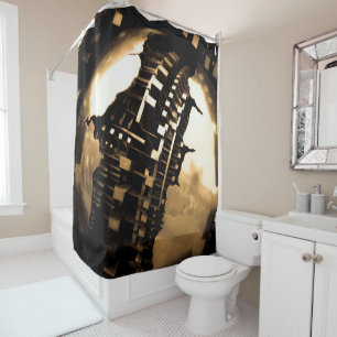Steampunk shower curtain