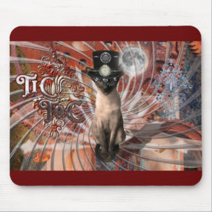 Steampunk Siamese Cat Meezer Mouse Pad