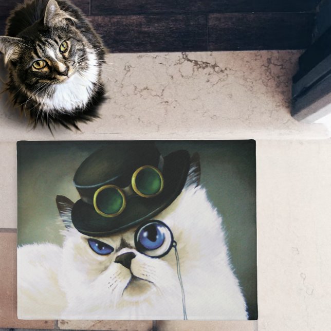 Steampunk Siamese Persian Cat Doormat (Creator Uploaded)