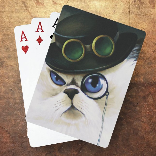 Steampunk Siamese Persian Cat Playing Cards (Creator Uploaded)