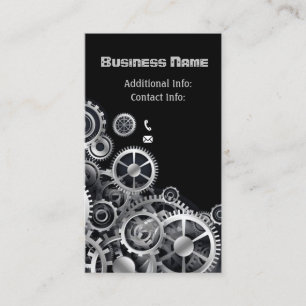 Steampunk Silver Gears 2 Business Card