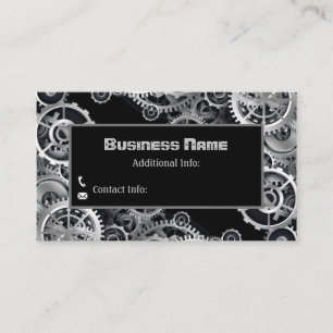 Steampunk Silver Gears 3 Business Card