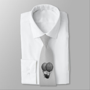 Steampunk Silver Hot Air Balloons with Ship Tie