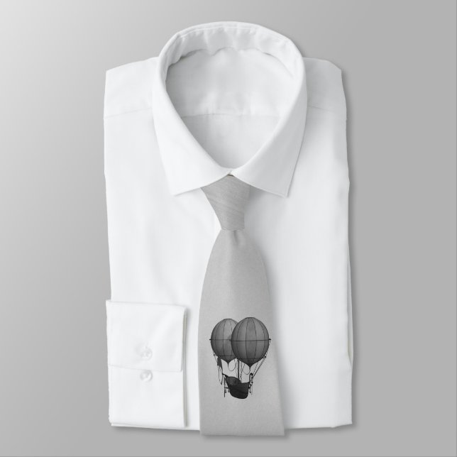 Steampunk Silver Hot Air Balloons with Ship Tie (Tied)