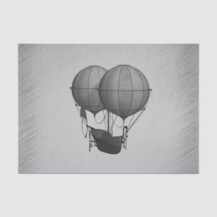 Steampunk Silver Hot Air Balloons with Ship Tissue Paper