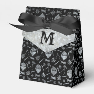 Steampunk Silver Zinc Balloons Custom Monogram Favour Box