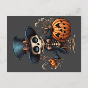 Steampunk Skeleton Postcard