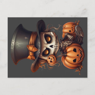 Steampunk Skeleton Postcard