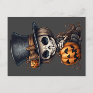 Steampunk Skeleton Postcard