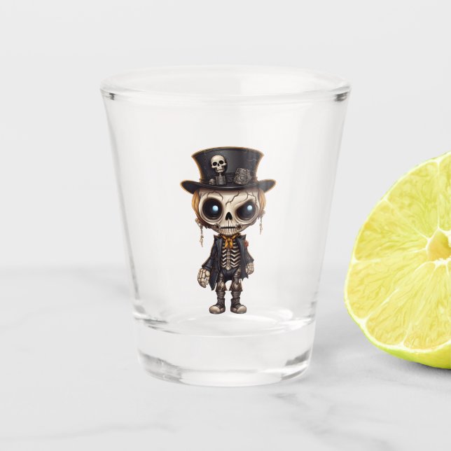 Steampunk Skeleton Shot Glass (Front)