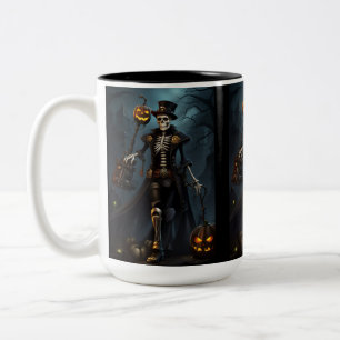 Steampunk Skeleton Two-Tone Coffee Mug