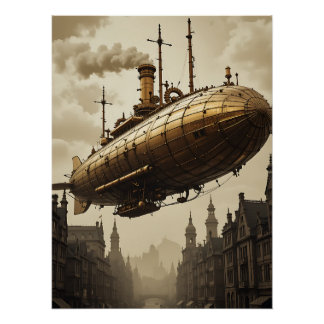 Steampunk Skies: Victorian Adventure Poster