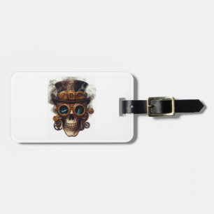 Steampunk Skull Engine Luggage Tag