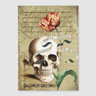 Steampunk Skull Floral Writing Halloween