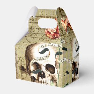 Steampunk Skull Floral Writing Halloween Favour Bo Favour Box