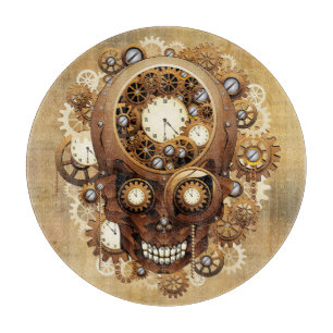 Steampunk Skull Gothic Style Cutting Board