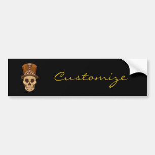 Steampunk Skull in Top Hat Thunder_Cove Bumper Sticker