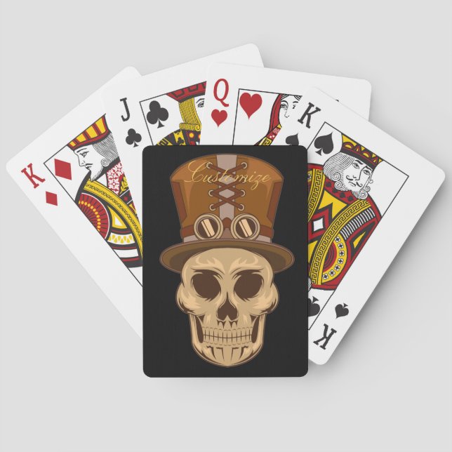 Steampunk Skull in Top Hat Thunder_Cove Playing Cards (Back)