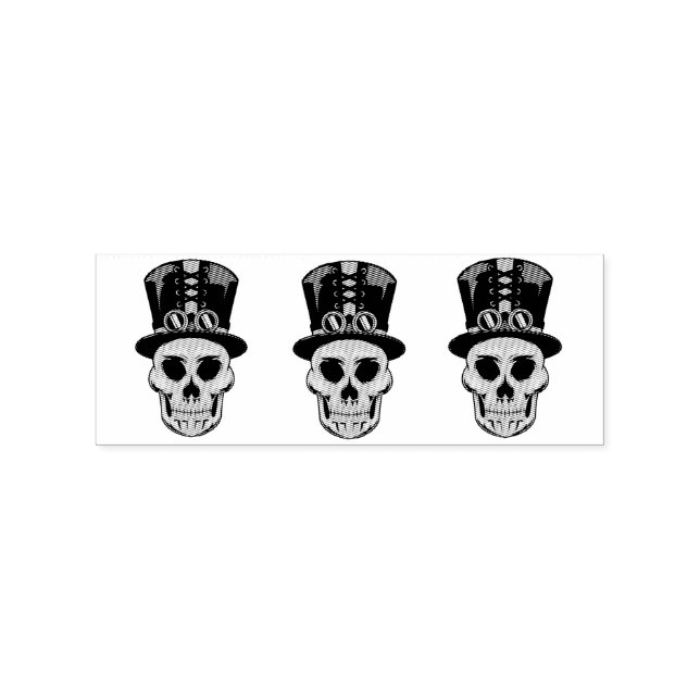 Steampunk Skull in Top Hat Thunder_Cove Rubber Stamp (Imprint)