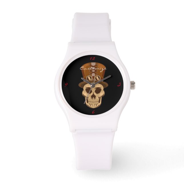Steampunk Skull in Top Hat Thunder_Cove Watch (Front)
