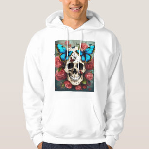 Steampunk Skull with Butterfly Afro Hair Hoodie