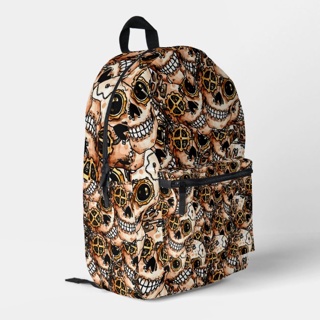 Steampunk Skulls Backpack (Back Corner Left)