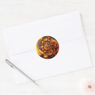 Steampunk Solar Mechanism Abstract Classic Round Sticker